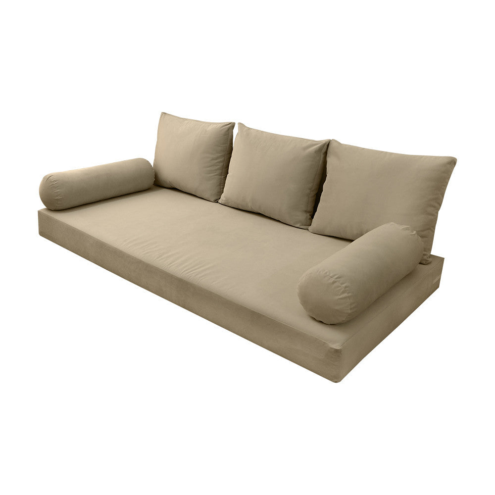Style V3 Twin-XL Knife Edge Velvet Indoor Daybed Mattress Pillow Complete Set AD304