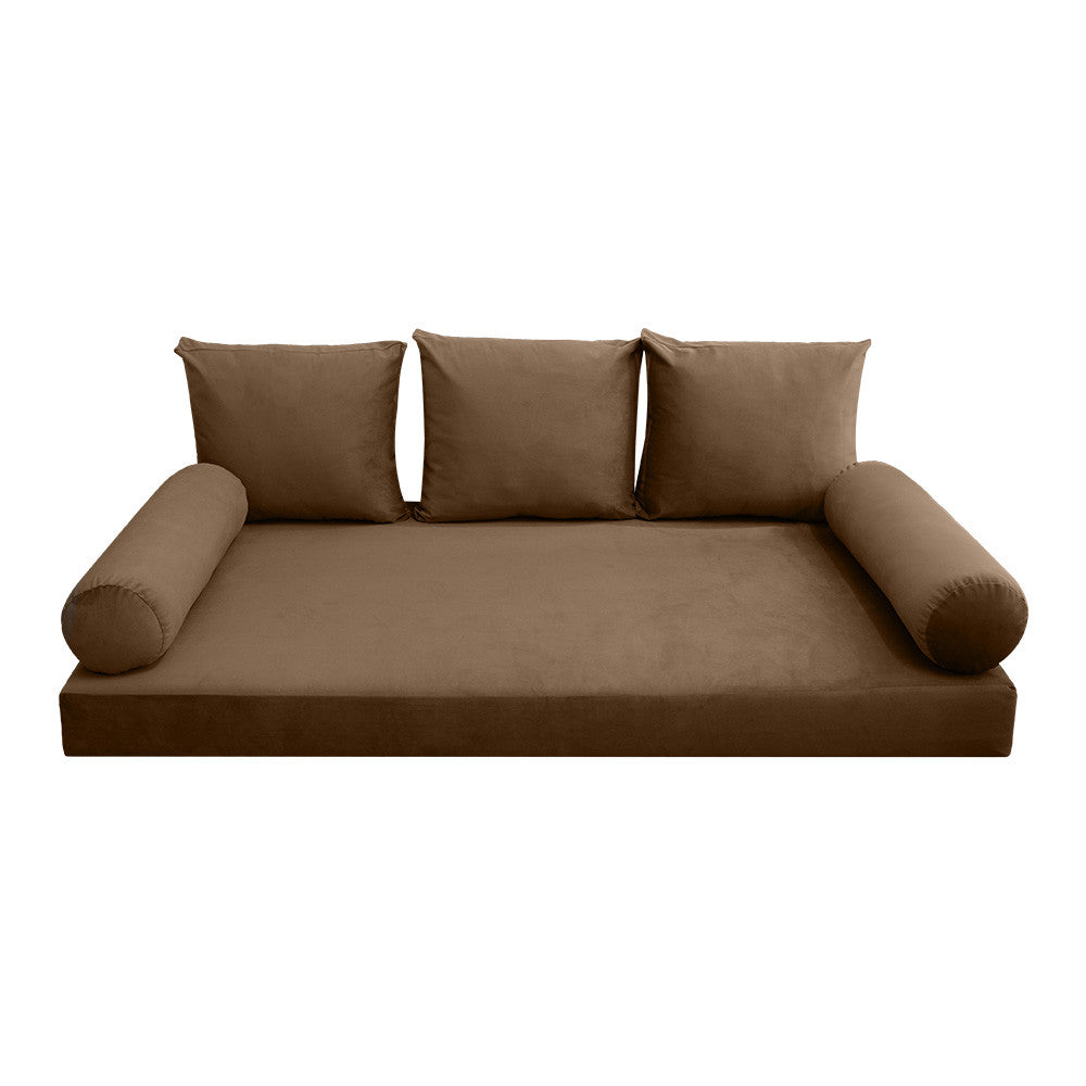 Style V3 Twin-XL Knife Edge Velvet Indoor Daybed Mattress Pillow Complete Set AD308
