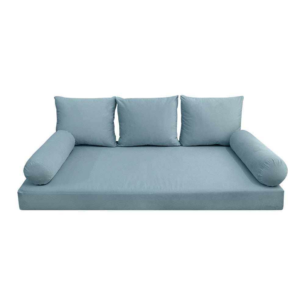 Style V3 Twin-XL Knife Edge Velvet Indoor Daybed Mattress Pillow Complete Set AD355
