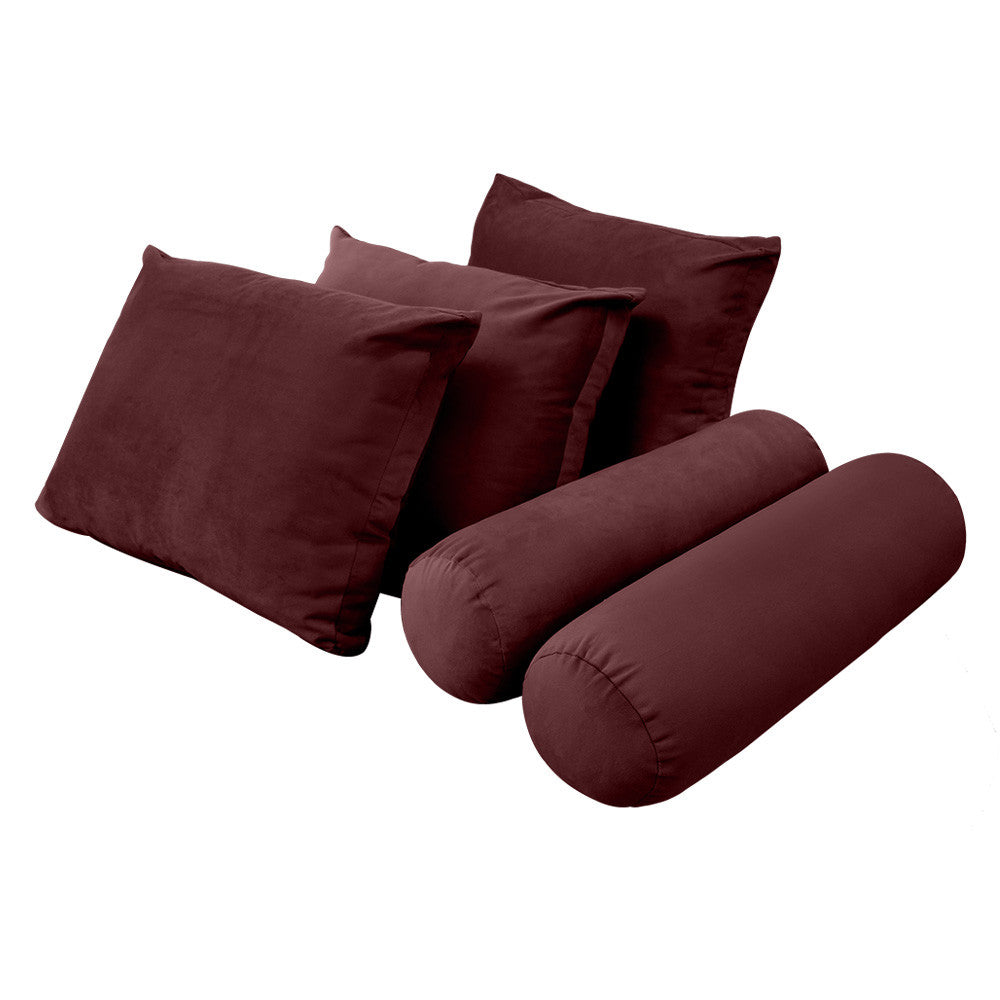 Style V3 Twin-XL Knife Edge Velvet Indoor Daybed Mattress Pillow Complete Set AD368