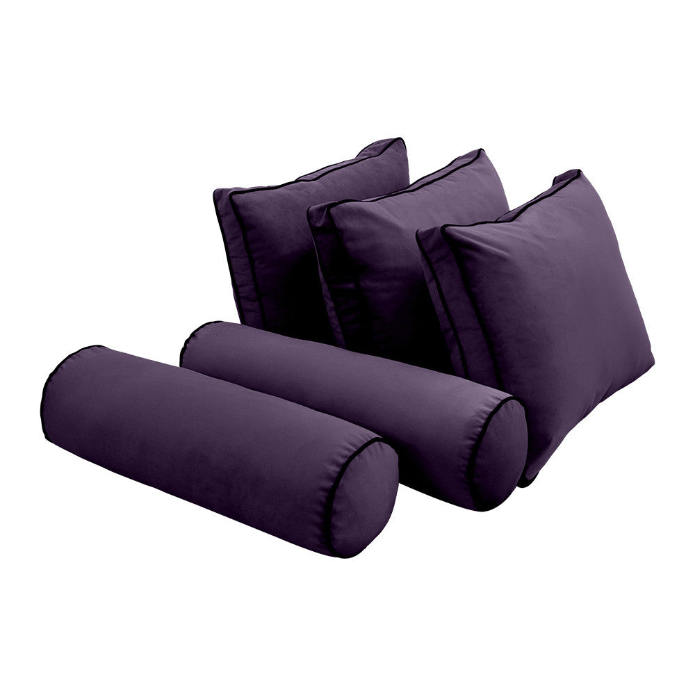 Style V3 Twin-XL Contrast Pipe Velvet Indoor Daybed Mattress Pillow Complete Set AD339
