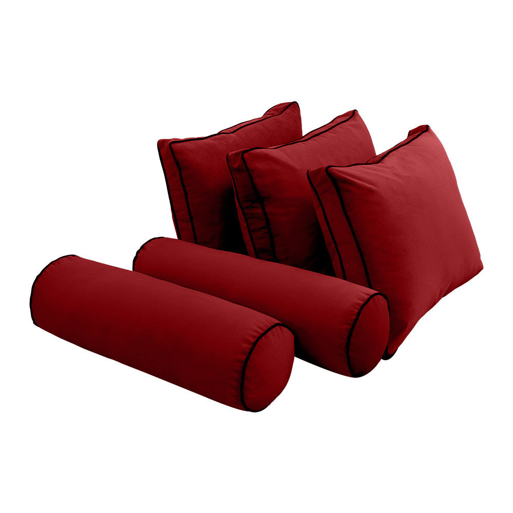 Style V3 Twin-XL Contrast Pipe Velvet Indoor Daybed Mattress Pillow Complete Set AD369
