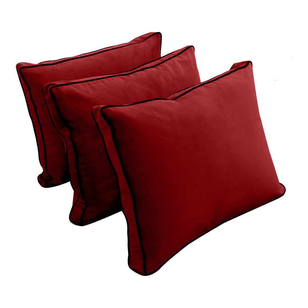 Style V3 Twin-XL Contrast Pipe Velvet Indoor Daybed Mattress Pillow Complete Set AD369