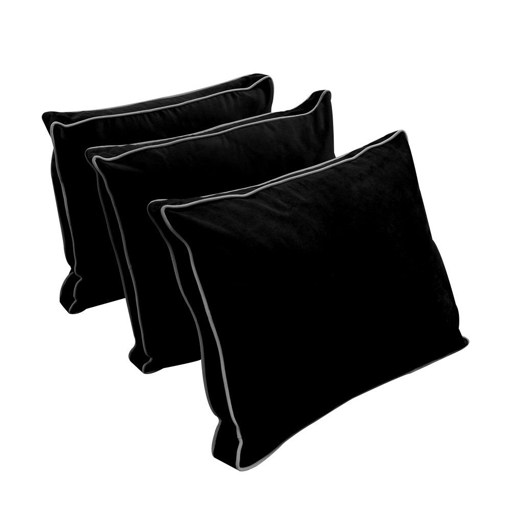 Style V3 Twin-XL Contrast Pipe Velvet Indoor Daybed Mattress Pillow Complete Set AD374