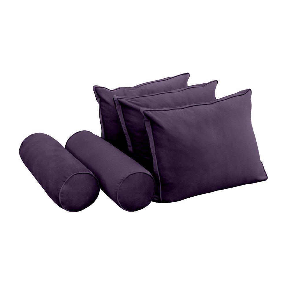 Style V3 Twin-XL Pipe Trim Velvet Indoor Daybed Mattress Pillow Complete Set AD339