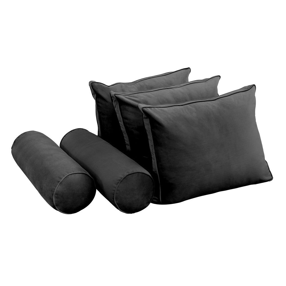 Style V3 Twin-XL Pipe Trim Velvet Indoor Daybed Mattress Pillow Complete Set AD350