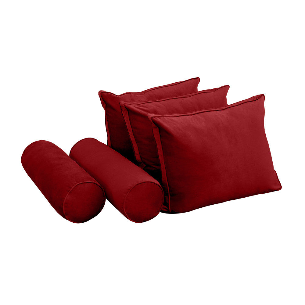 Style V3 Twin-XL Pipe Trim Velvet Indoor Daybed Mattress Pillow Complete Set AD369