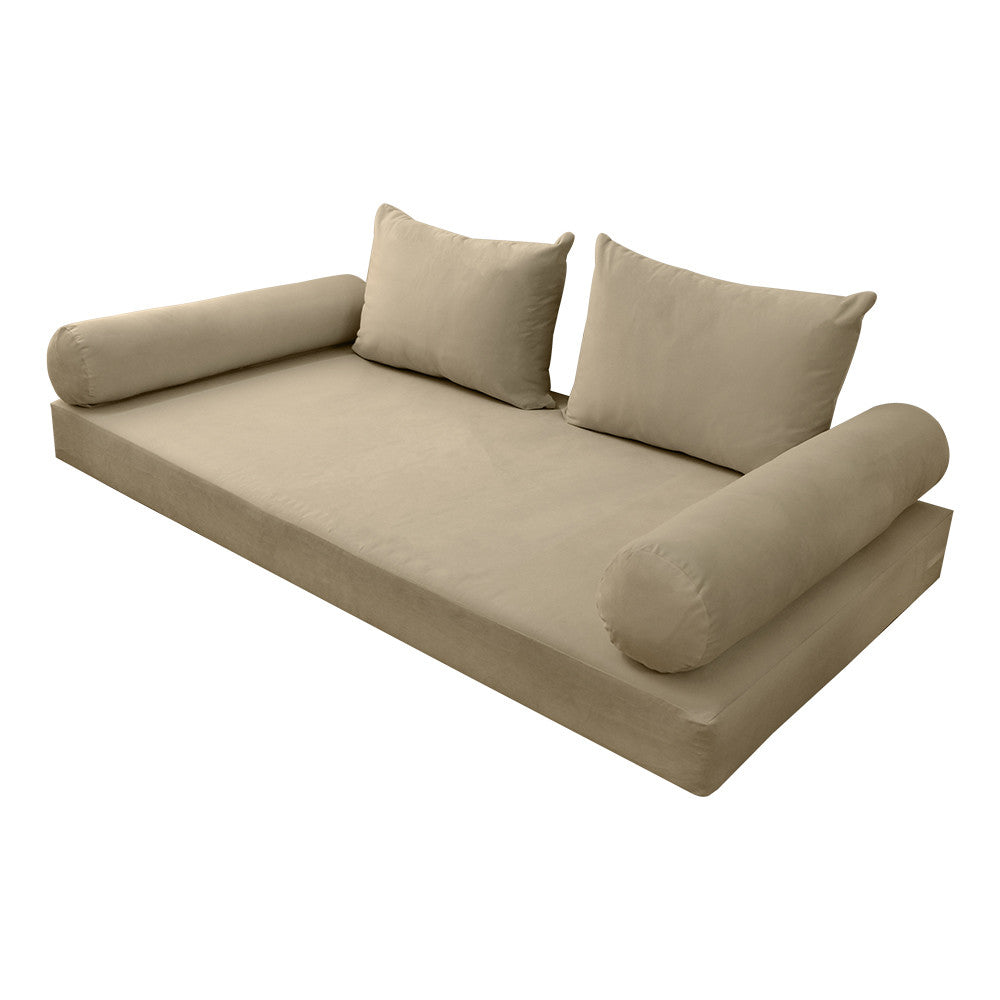 Style V4 Twin-XL Knife Edge Velvet Indoor Daybed Mattress Pillow Complete Set AD304