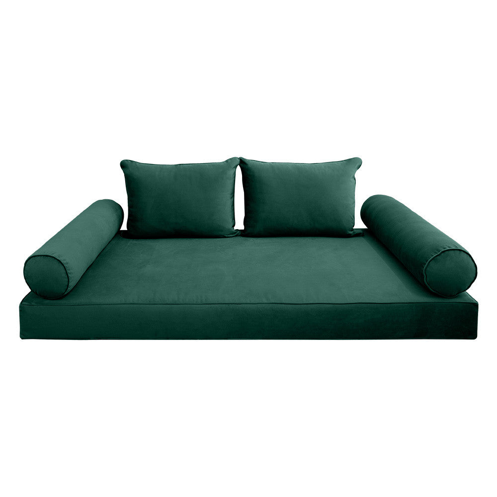 Style V4 Full Pipe Trim Velvet Indoor Daybed Mattress Pillow Complete Set AD317