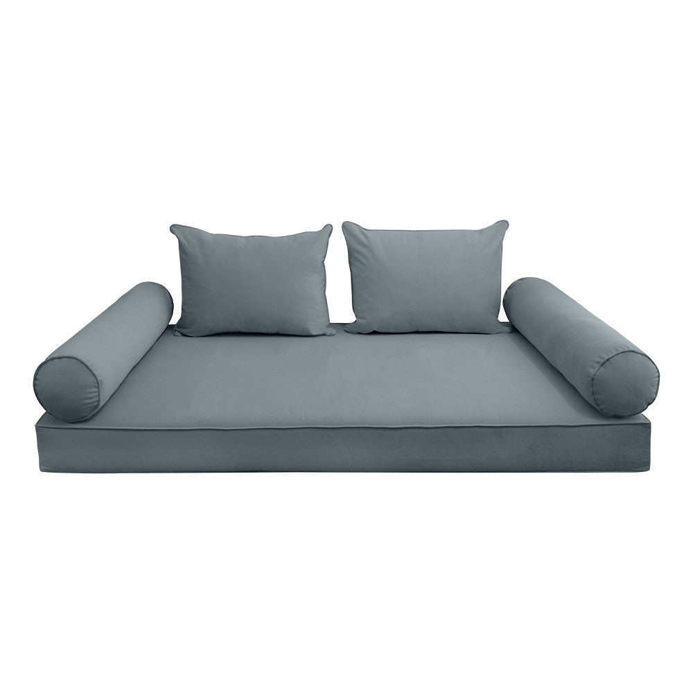 Style V4 Full Pipe Trim Velvet Indoor Daybed Mattress Pillow Complete Set AD347