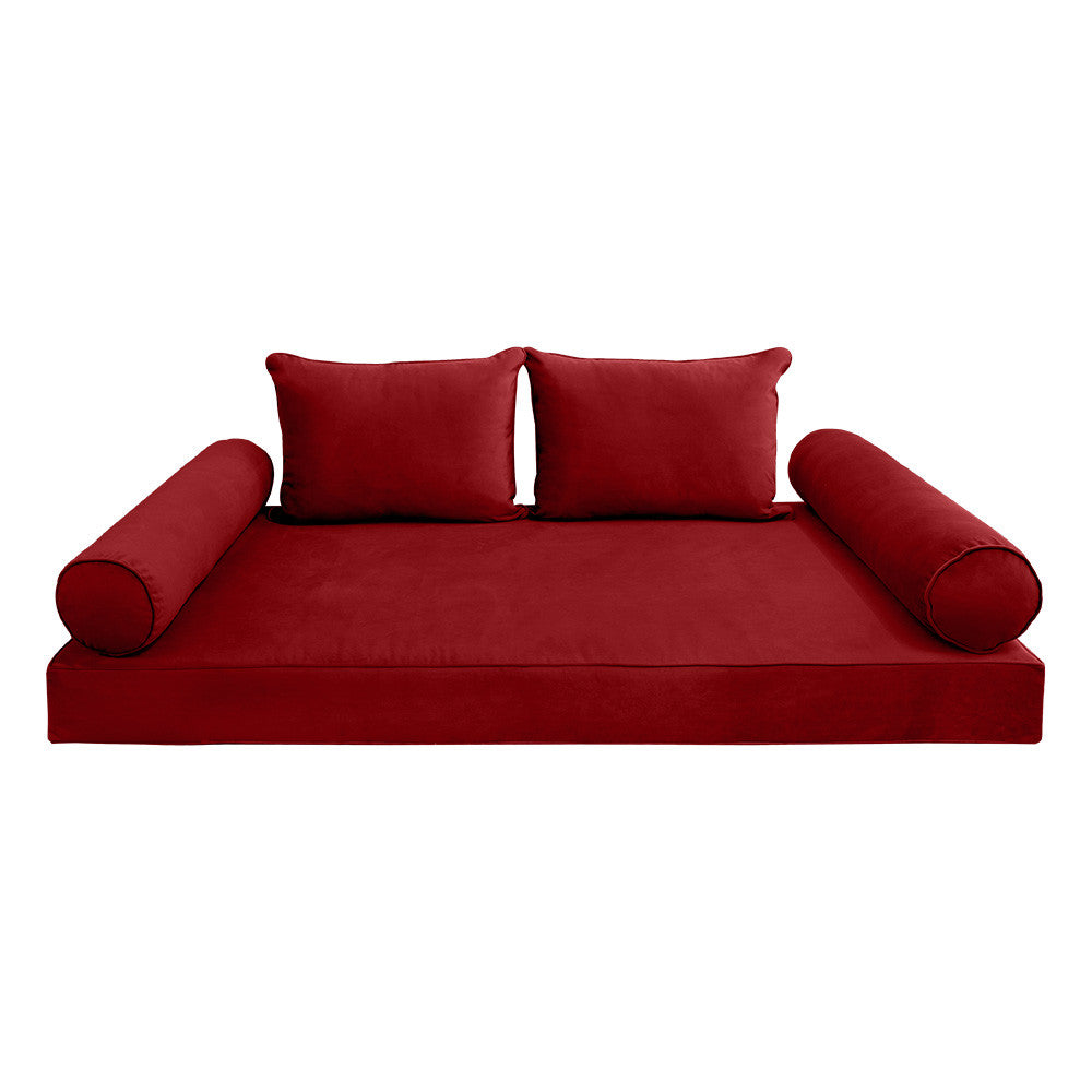Style V4 Full Pipe Trim Velvet Indoor Daybed Mattress Pillow Complete Set AD369