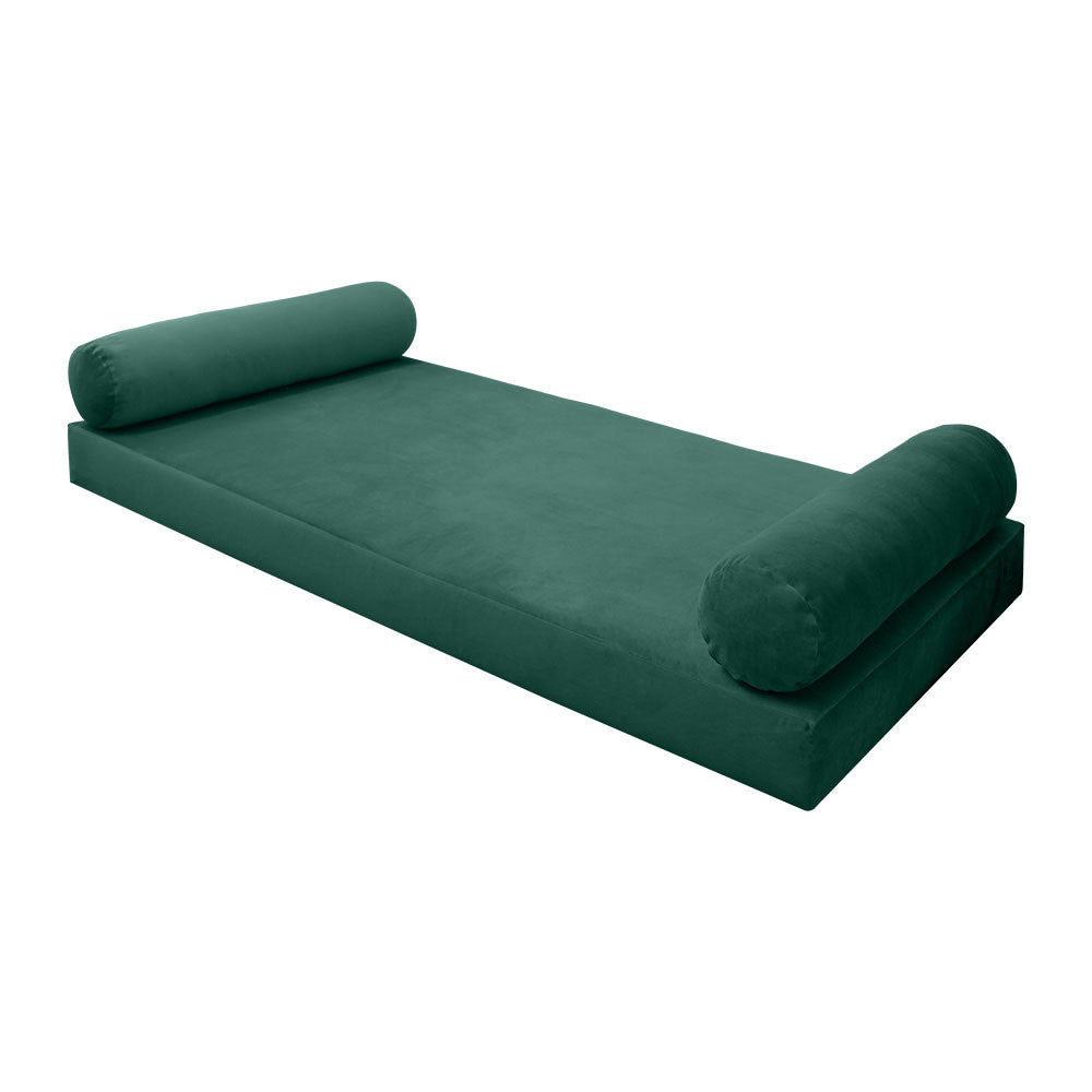STYLE V5 Twin-XL Size Velvet Knife Edge Indoor Daybed Bolster Pillow Cushion Mattress Fitted Sheet |COVER ONLY|AD317