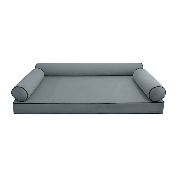 Style V6 TwinXL Contrast Velvet Indoor Daybed Mattress Pillow Complete Set AD347