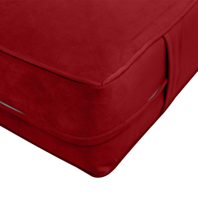 Style V6 Twin-XL Pipe Trim Velvet Indoor Daybed Mattress Pillow Complete Set AD369