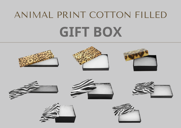 Animal Print Cotton Filled Gift Boxes Jewelry Cardboard Box Jewelry Box