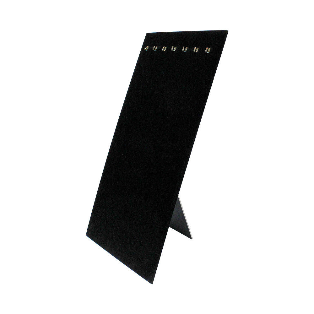 7-1/2"W x 14"H Black Velvet 7 Hook Easel Stand Necklace Chain Jewelry Display