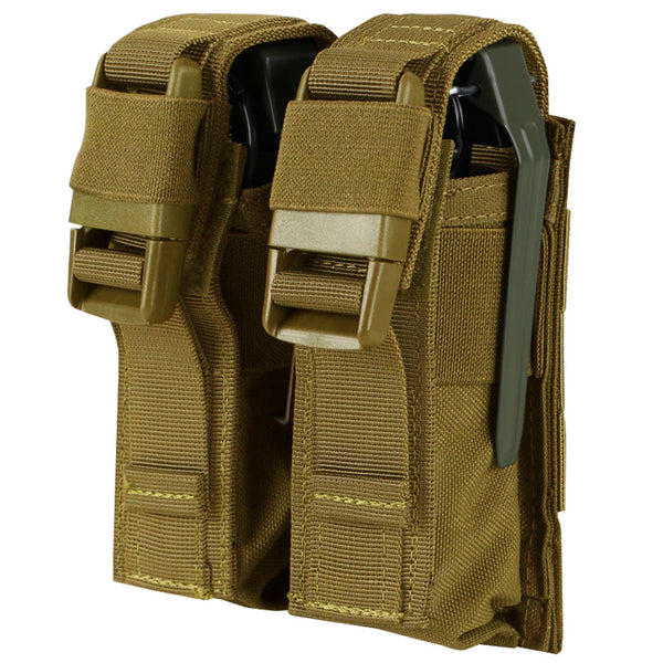 Molle Tactical PALS Double Flash Bang  Pouch Magazine Mag Flap Buckle-COYOTE