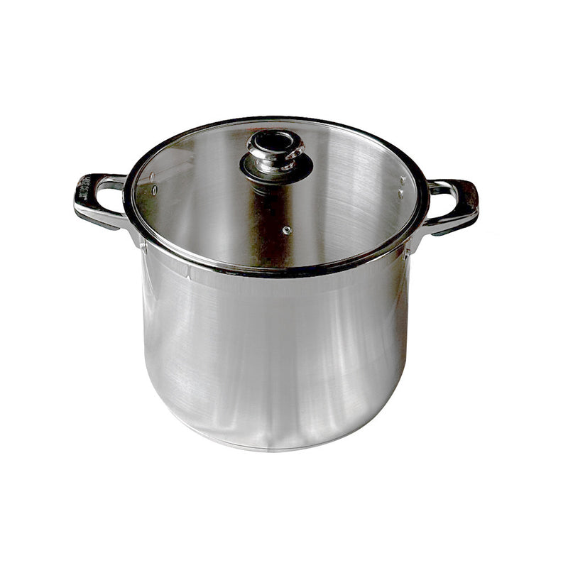 10 Quarts Stainless Steel Stockpot Cooking Pot Glass Lid Boiling Pot Cookware