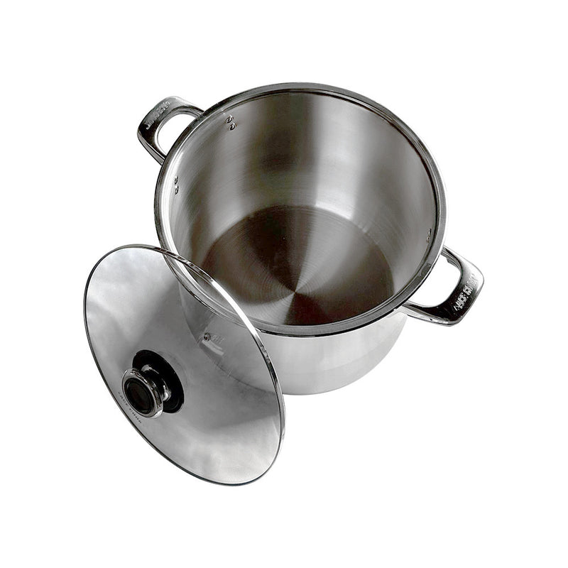 6 Quarts Stainless Steel Stockpot Cooking Pot Glass Lid Boiling Pot Cookware