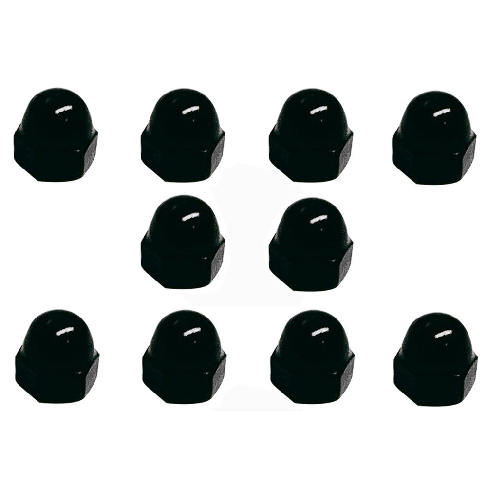 10Pc 1/4" Acorn Dome Nut Right Hand Stainless Steel Black Oxide Acorn