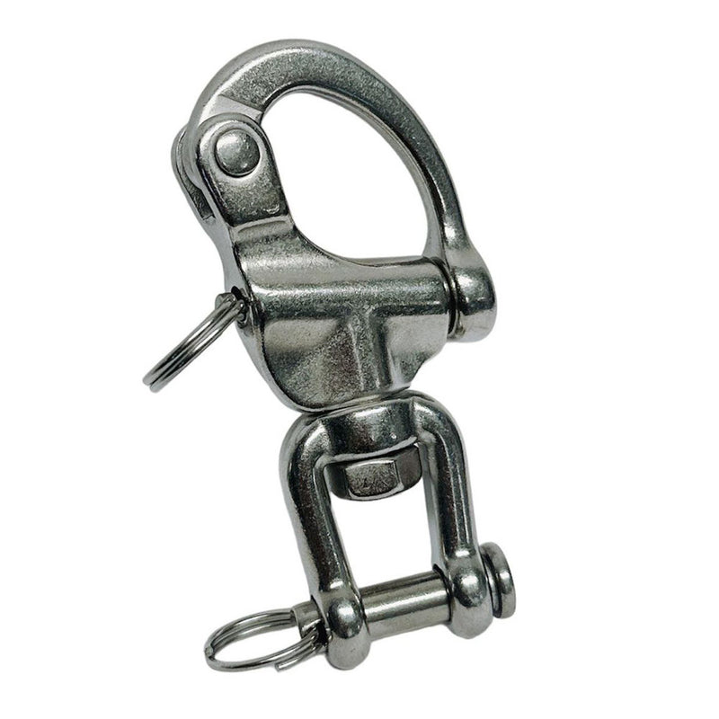 Marine Boat Stainless Steel 3-1/2" Jaw Swivel Snap Shackle 1,500LB WLL Yacht