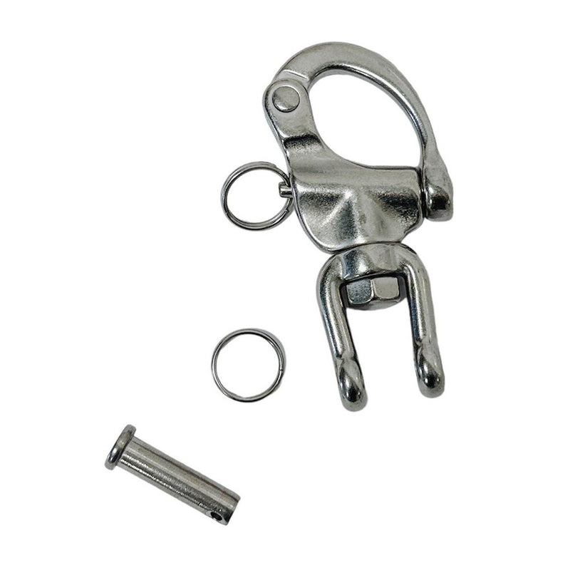 Marine Boat Stainless Steel 3-1/2" Jaw Swivel Snap Shackle 1,500LB WLL Yacht