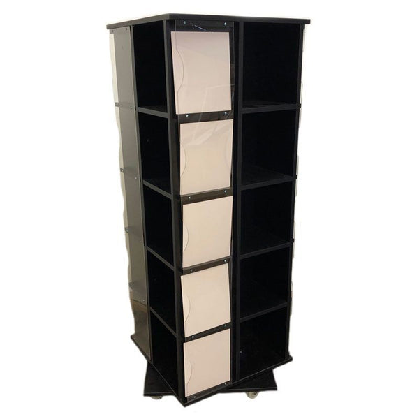 24"W x 24"D x 63"H Revolving T-Shirt Display with Casters - Black