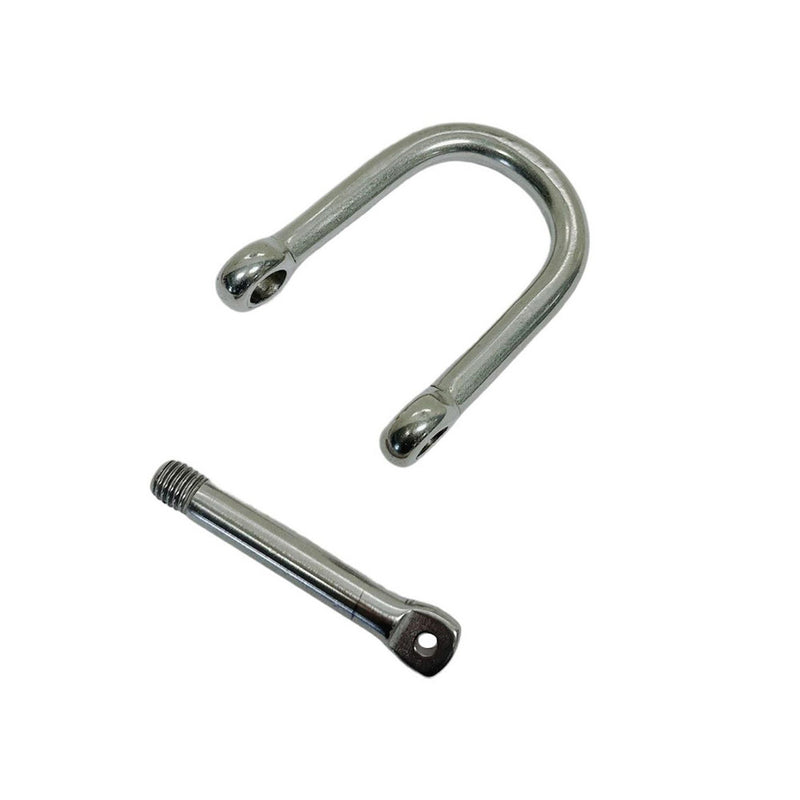 Marine Boat Stainless Steel T316 1/4'' Wide D Shackle Screw Pin 750 Lbs WLL