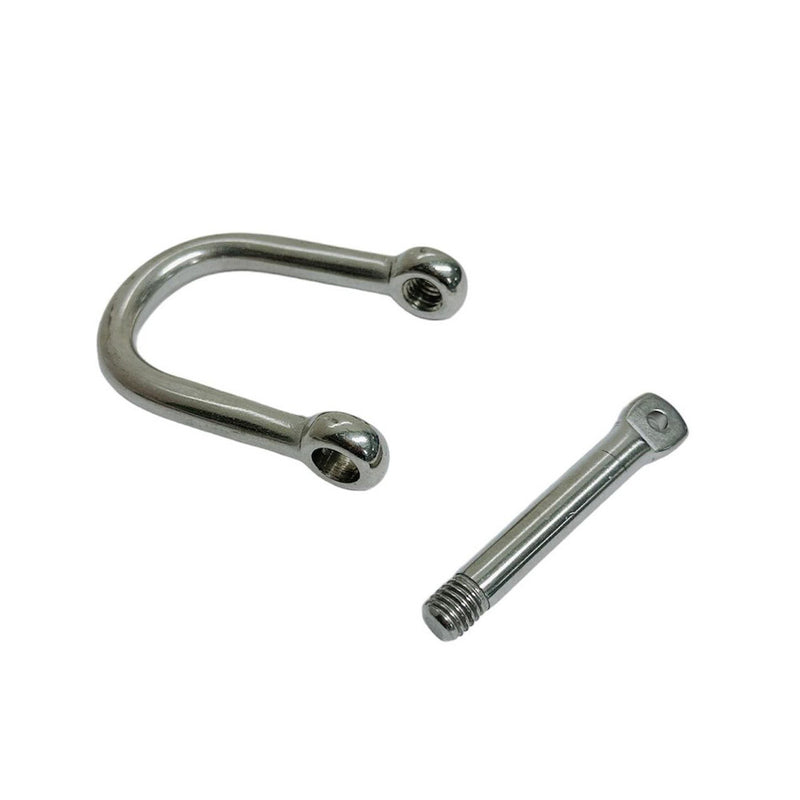 4 Pc Marine Boat Stainless Steel T316 1/4'' Wide D Shackle Screw Pin 750 Lbs WLL