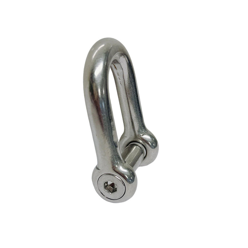 Marine Boat Stainless Steel T316 5/16" D Shackle Hex Sink Screw Pin 1300 Lb WLL