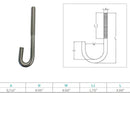 Marine Boat Stainless Steel T316 5/16" x 3" J Bolt Spring Hook J-Bolt J Hook