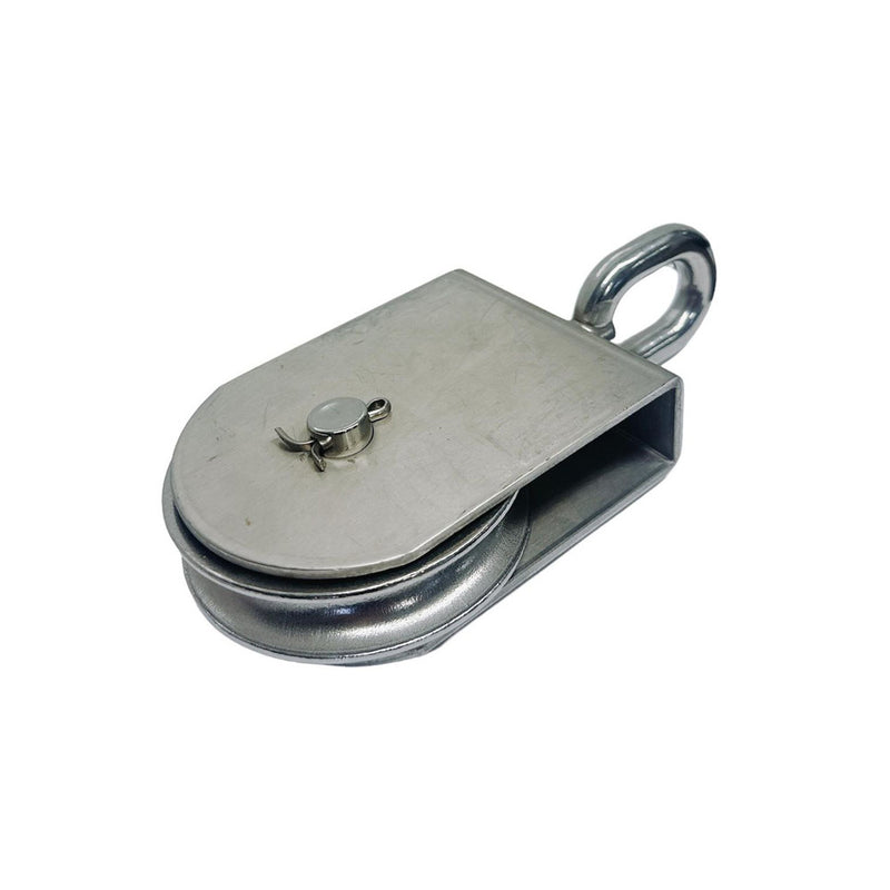 Marine Stainless Steel 3" Sheave Square Block 1/2" Rope Wire Pulley 1400Lb WLL