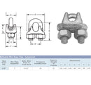 Drop forged steel rope clip cable clamp, corrosion resistant hardware for boats and outdoor projects