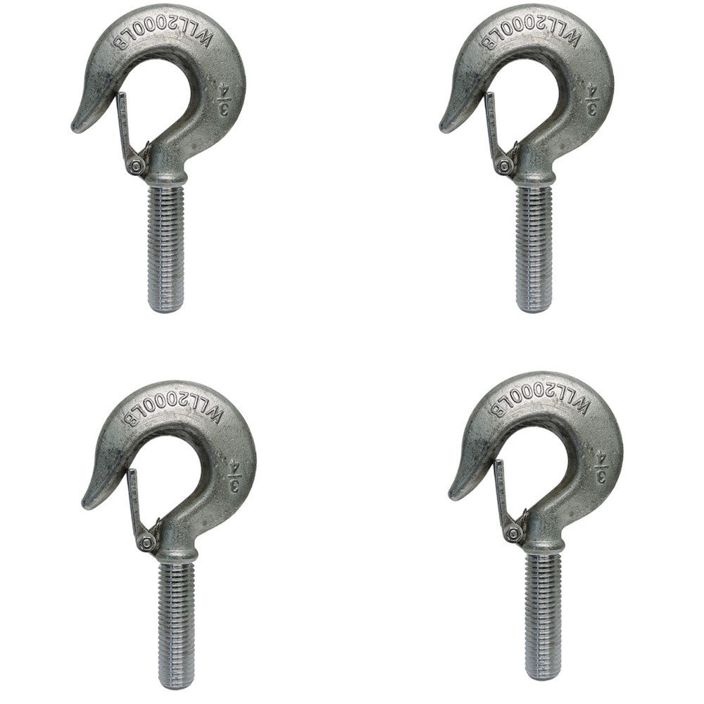 4 Pc Marine Stainless Steel 3/4" Threaded Shank Hook Drop Hook