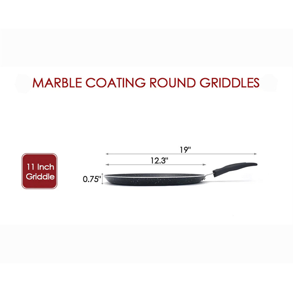 Heavy Gauge Aluminum Non-Stick Crepe Pan Round Griddle Flat Skillet