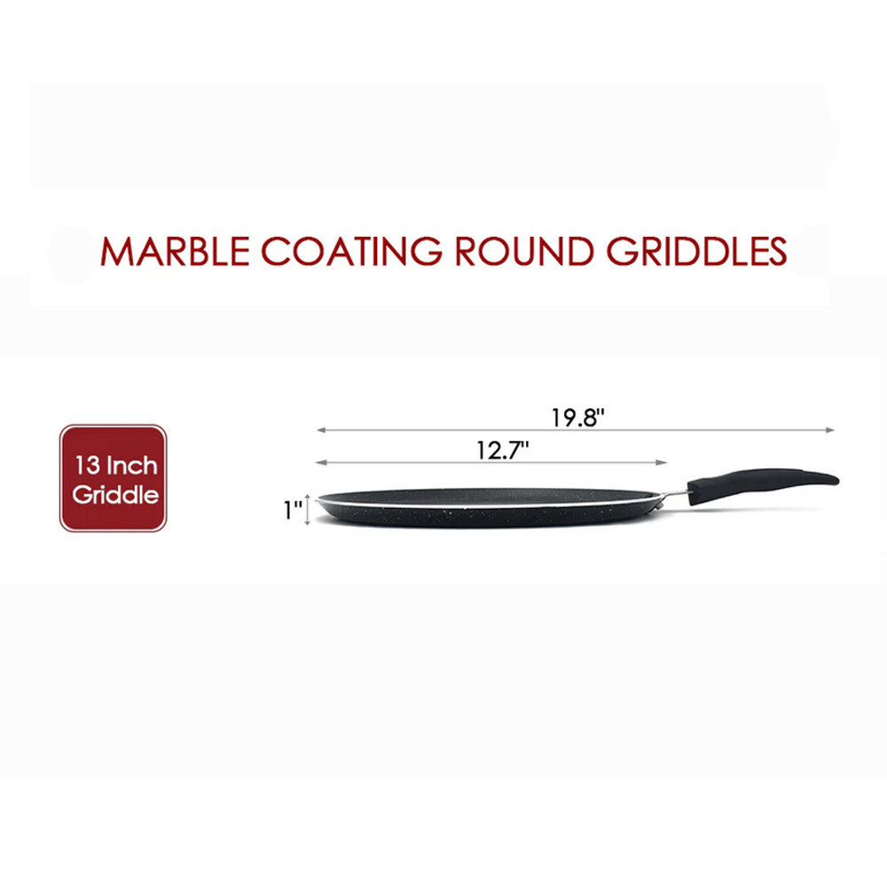 Heavy Gauge Aluminum Non-Stick Crepe Pan Round Griddle Flat Skillet