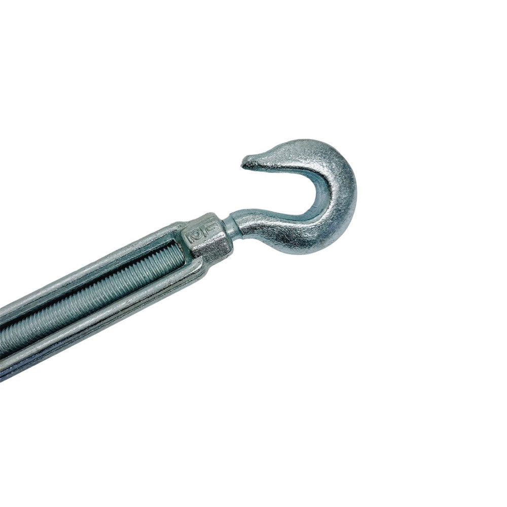 1/2" x 12" Hook Eye Galvanized Turnbuckle Drop Forged 1500 Lb WLL Hook Eye