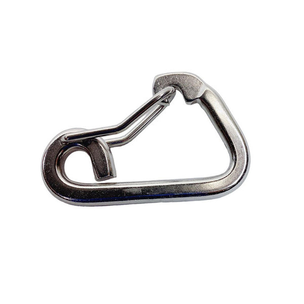 Stainless Steel T316 1/4" Harness Clip 250Lb WLL Spring Gate Snap Hook Flat Body