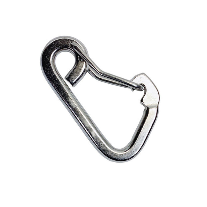 Stainless Steel T316 1/4" Harness Clip 250Lb WLL Spring Gate Snap Hook Flat Body