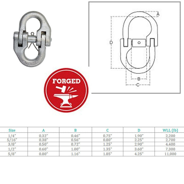 Stainless Steel T316 Hammerlock Link Chain Connecting Link Coupling Link