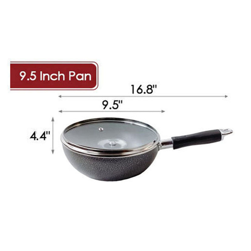 Non-Stick Coating Wok Frying Pan With Lid Cooking Pot Cookware Kitchen