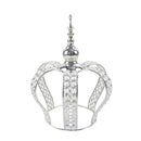 14-3/4"H x 11"D Silver Crystal Bead Crown Grand Centerpiece Table Home Decor