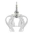 14-3/4"H x 11"D Silver Crystal Bead Crown Grand Centerpiece Table Home Decor