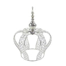 14-3/4"H x 11"D Silver Crystal Bead Crown Grand Centerpiece Table Home Decor