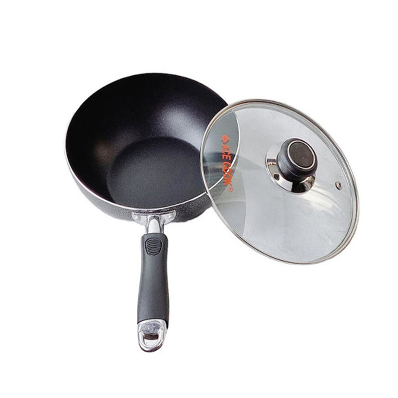 9-1/2" (24CM) Non-Stick Coating Wok Frying Pan With Lid Cooking Pot Cookware