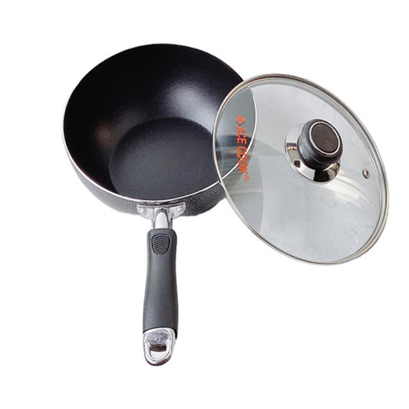 11" (28CM) Non-Stick Coating Wok Frying Pan With Lid Cooking Pot Cookware