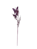 Artificial 31" Lavender Glitter Butterflies Dead Twig Spray Window Insect Floral Decor Party Flower Arrangement
