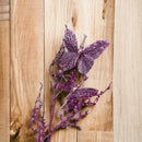 Artificial 31" Lavender Glitter Butterflies Dead Twig Spray Window Insect Floral Decor Party Flower Arrangement