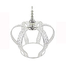 16-1/4"H x 15-1/4"D Silver Crystal Bead Crown Grand Centerpiece Table Home Decor