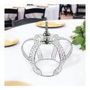 16-1/4"H x 15-1/4"D Silver Crystal Bead Crown Grand Centerpiece Table Home Decor